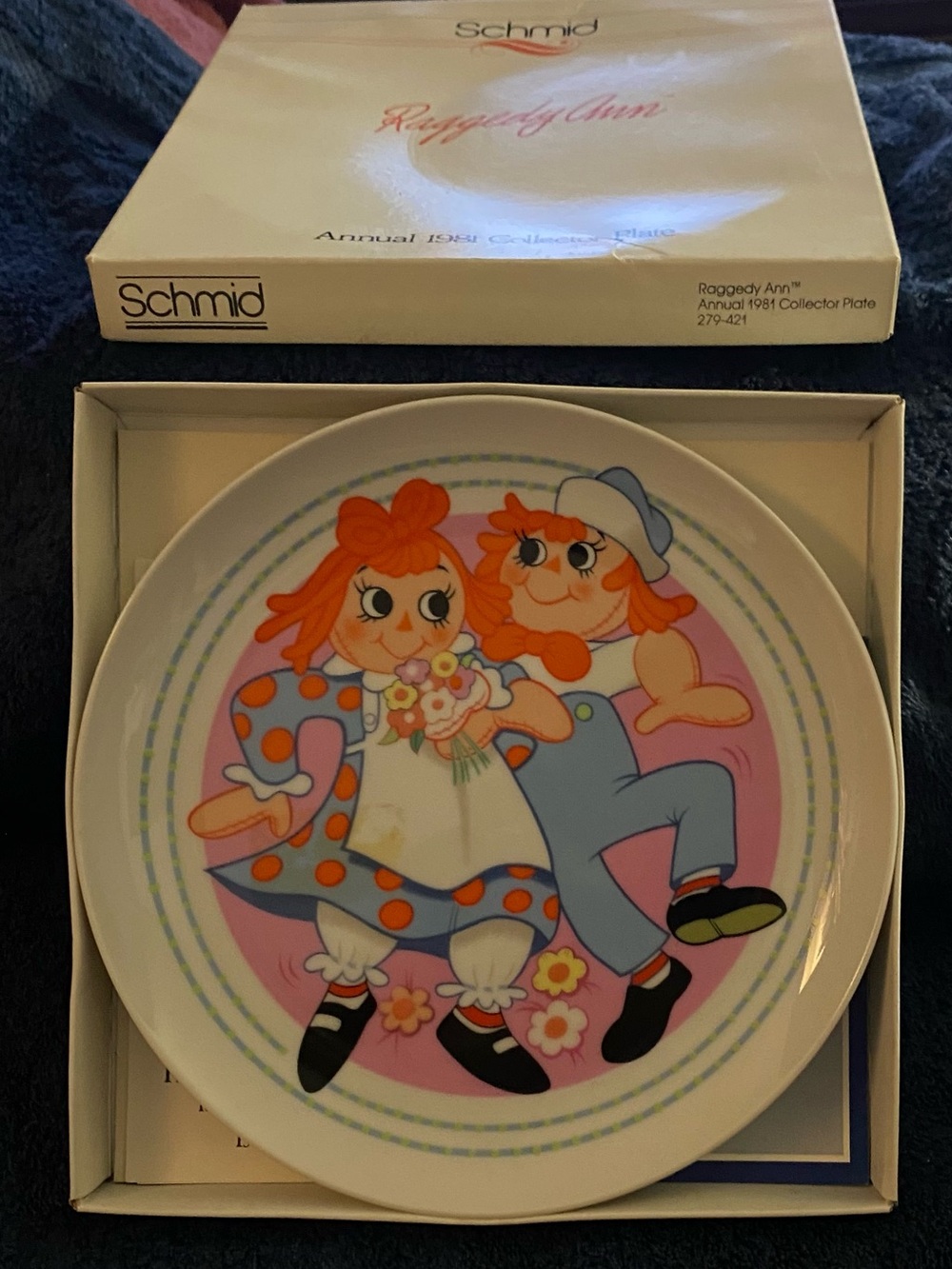 Schmid Raggedy Ann Decorative Collector Plate in Pink